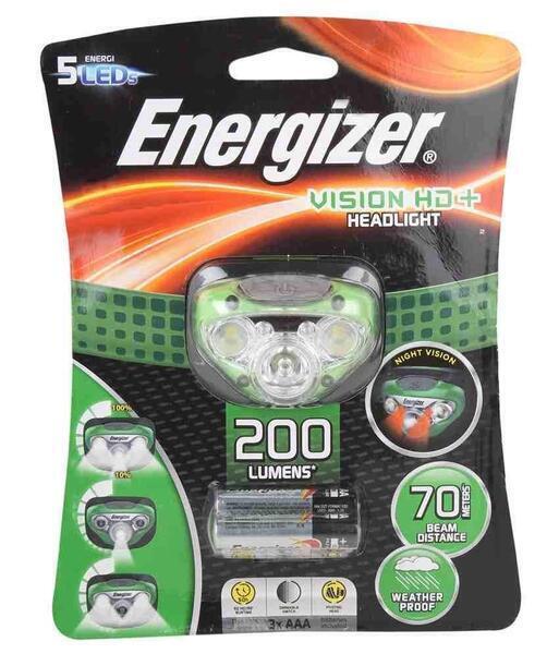 Energizer ENERGIZER-HDC32E 200 Lumens Vision HD & LED Headlamp with 3 x AAA Battery