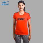ERKE Crew Neck T-Shirt Red For Women 12218219264-203