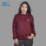 ERKE Full Zip Hoodie (Thick) Brick Red For Women 12218314078-223