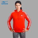 ERKE Pullover Hoodie Red For Women 12219414503-203