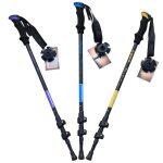 Exponent Retractable Aluminium Alloy Adjustable Hiking/Trekking Pole Stick - (Black & Green / Black & Yellow)