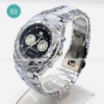 Fashionable RoundDial Black Dial Stainless Steels Chain Watch For Men