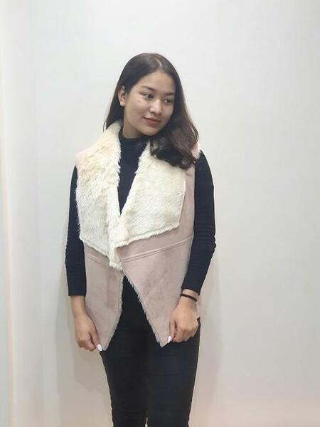Faux Fur Sleeveless Coat For Women
