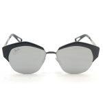 Flat Metal Frame Sunglasses with Silver Polarized Shades