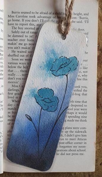 Flower bookmarks Waterproof bookmark Watercolor Painting- Orginal Painting