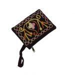 Flower Design Purple Sweat Leather Purse For Women