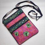 Flowers Embroidered Side Dori Bag with Multi-pockets
