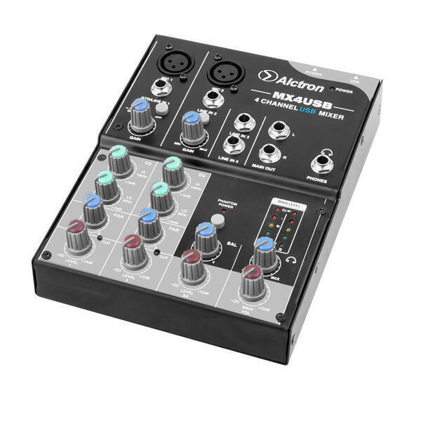 Four-channel desktop mixer MX4USB