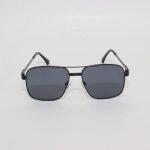 Full Black Big Size Double Bar Metal Square Sunglasses For Men