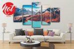 Gakyo Ri, 5350 M Lake Nepal Canvas 5 Panel comes With Wooden Framing
