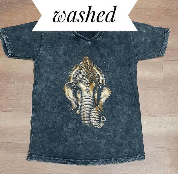 Ganesh Printed Stone-Washed T-shirt