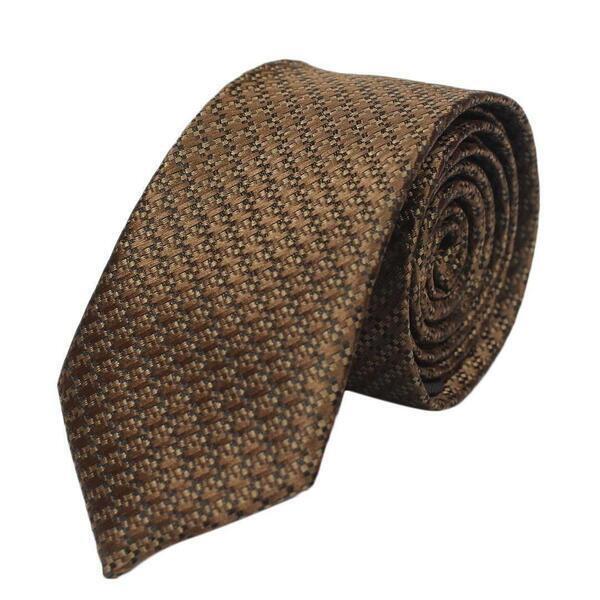Golden Braided Patterned Neck Tie For Men