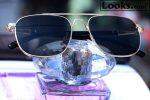 Golden Frame Black Caravn Classic Trendy Unique Design Sunglasses For Men