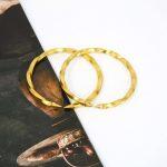 Golden Solid Twisted Bangle Set