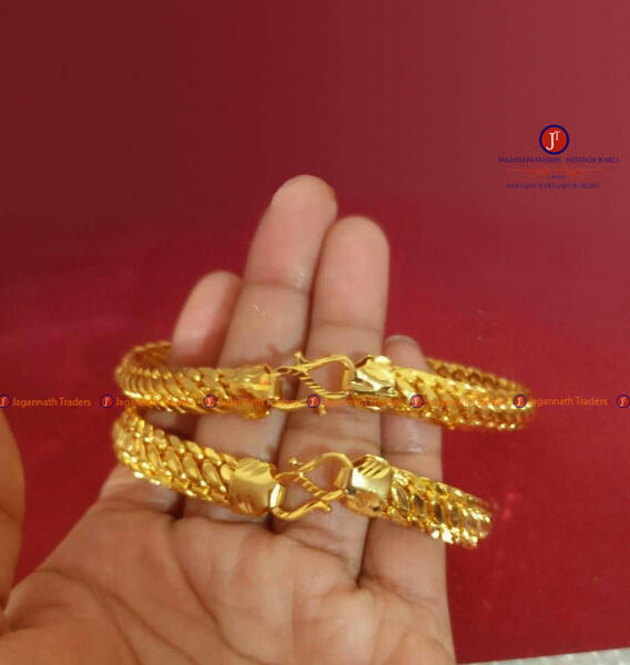 Golden Textured Bracelet For Men