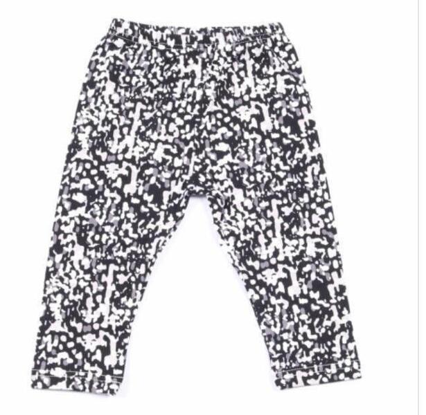 Gray black splash Quarter Leggings - For Girls