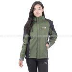 Green/Black White Peak Windproof Shoftshell Jacket For Women