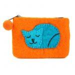 Cat Stitched Felt Purse For Women