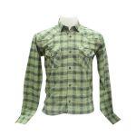 Green Checkered Cotton Shirt For Men
