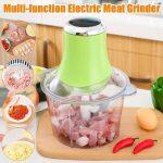 Green Electric Meat Grinder Mincer Sausage Stuffer Filler Stainless Fruits Vegetables Garlic Onions Food Chopper Machine