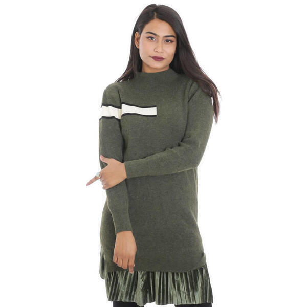 Front White/Black Print Design Sweater For Women