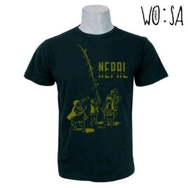 Green Jatra Nepal Printed T-Shirt For Men