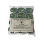 Green Tea Lights Lemongrass Scented Set of 12 Burning Hours 2.5Hours Plus