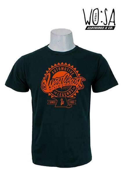 Green West Coast Customs Stamp Printed T-Shirt For Men