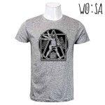 Grey 100% Cotton Vitruvian Man Printed T-Shirt For Men