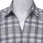 Grey And Black Square Checked Printed Shirt For Men