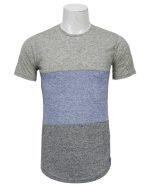 Grey/Blue 3 Toned Cotton T-Shirt For Men