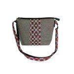 Grey Dhaka/Cotton Cross Body Bag For Women