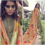 Grey Pashmina Fabric Unstitched Kurta Surwal Piece for Women