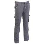 Grey Solid Cargo Pants For Men