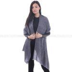 Grey Solid Woolen Pashmina Stole  For Women