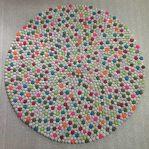 Multy Color 100 Cm x 100 Cm Round Felt Ball Carpet