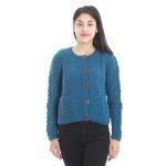 Hand Knitted Wool Cable Cardigan For Women (Fair Trade Product)