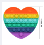 Heart Shape Colorful Fidget Toys Push Pops Bubble Sensory Squishy Stress Reliever Autism Needs Anti-stress Popit Kid Toy For Children