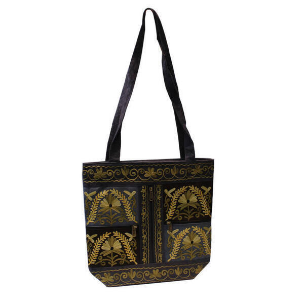Henna With Multicolor Embroidered Shoulder Bag For Women
