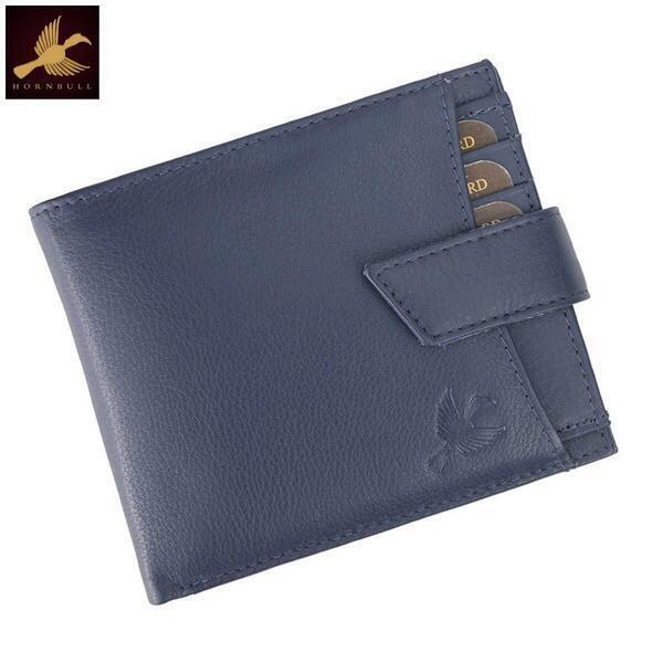 Hornbull Navy Odense Genuine Leather Wallet for Men