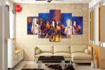 Horse Canvas 5 Panel | Real Canvas Cotton High Texture Cloth | Comes With Wooden Framing