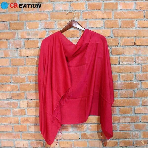Hot Pink Reverse Design Shimmer Water Shawl For Women