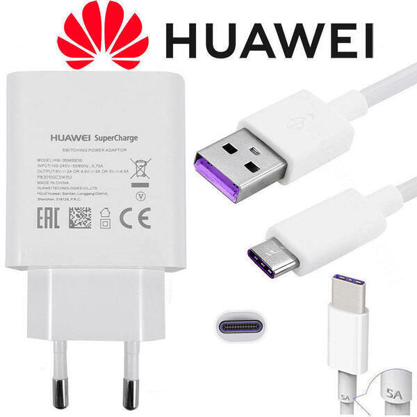 Huawei USB Type-C 5V 2AOr 4.5A -22.5W Quick And Very Fast Charger Set