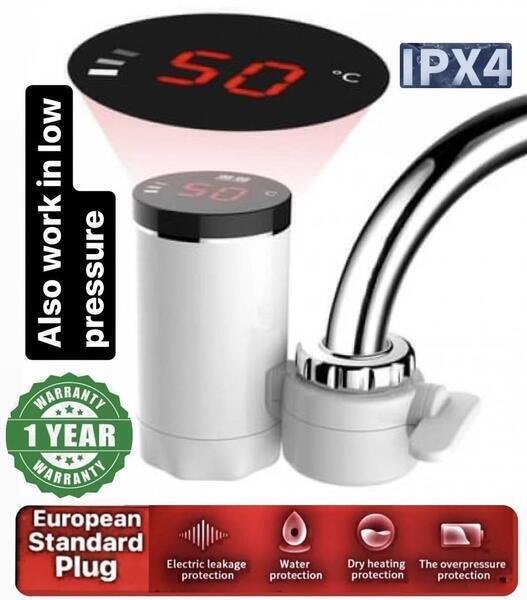 Instant Electric Heating Water Faucet (Work in Low pressure) Easy to install without any special equipment- New upgraded fitting parts made by all Brass