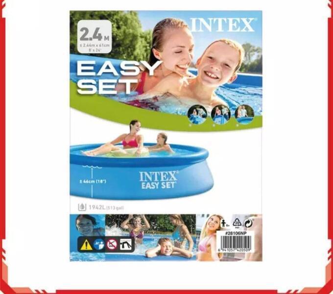 Intex Easy Set Swimming Pool for Kids 8 Ft X 24 Inch With Electric Pump