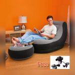 Intex Original Ultra Lounge 2 In 1 Chair Air Sofa With Foot Stool 68564 With Ac Machine air Pump