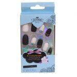 Jeweled Nails – Matte Black/White Acrylic Nails