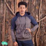 J.Fisher Dual Tone Cotton Fleece Hoodie For Men