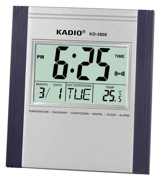 Kadio-3810 Clock Multi-functional Digital Electronic Clock Digital Wall Clock With Calendar, Temperature, Alarm Clock