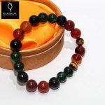 Kamdhenu Green Jade & Garnet Stone Bracelet